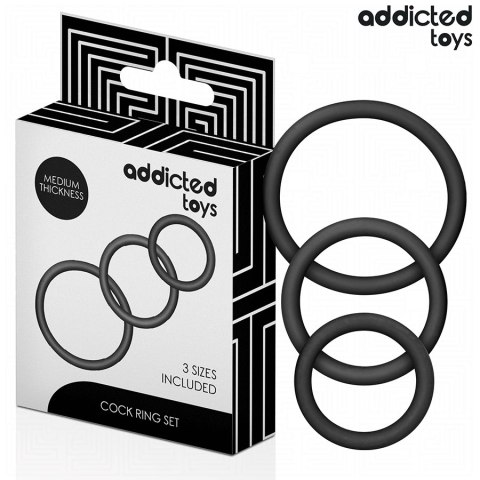 Addicted Toys Zestaw 3 Pierścieni Silikonowych Model 2 - Komfort i Wytrzymałość Addicted Toys Zestaw 3 Pierścieni Silikonowych Model 2 - Komfort i Wytrzymałość