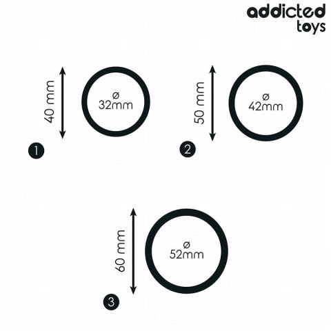 Addicted Toys Zestaw 3 Pierścieni Silikonowych Model 2 - Komfort i Wytrzymałość Addicted Toys Zestaw 3 Pierścieni Silikonowych Model 2 - Komfort i Wytrzymałość