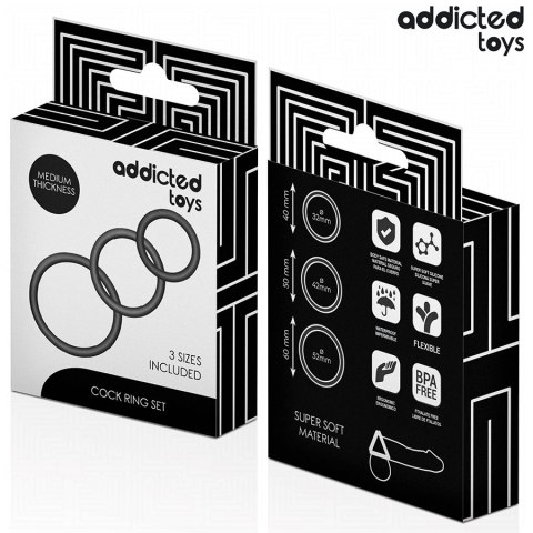 Addicted Toys Zestaw 3 Pierścieni Silikonowych Model 2 - Komfort i Wytrzymałość Addicted Toys Zestaw 3 Pierścieni Silikonowych Model 2 - Komfort i Wytrzymałość