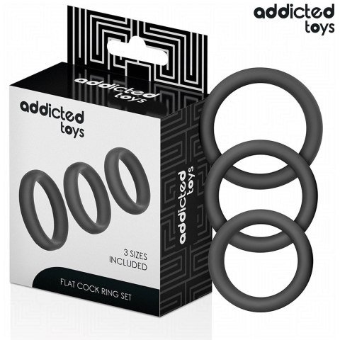 Addicted Toys Zestaw 3 Płaskich Pierścieni Silikonowych Komfort Addicted Toys Zestaw 3 Płaskich Pierścieni Silikonowych Komfort