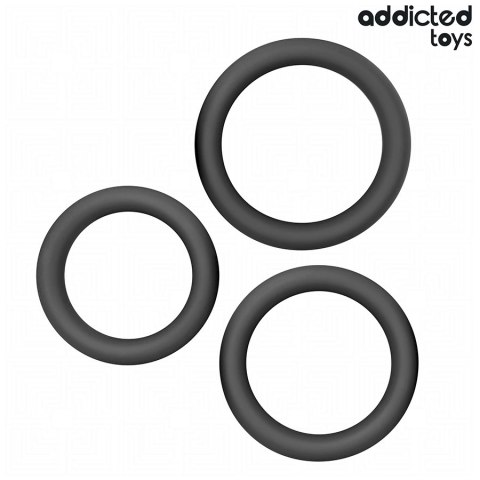 Addicted Toys Zestaw 3 Płaskich Pierścieni Silikonowych Komfort Addicted Toys Zestaw 3 Płaskich Pierścieni Silikonowych Komfort