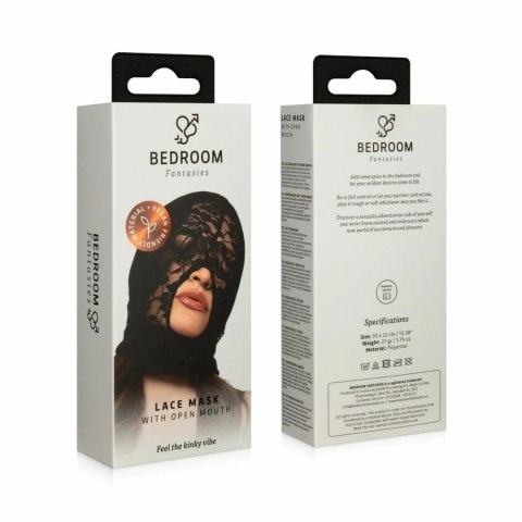 Bedroom Fantasies Mask Lace Black - Model z Otworem na Usta Bedroom Fantasies Mask Lace Black - Model z Otworem na Usta