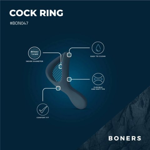 Boners Pierścień Intymny Silikonowy Elastyczny Czarny Uniwersalny Boners Pierścień Intymny Silikonowy Elastyczny Czarny Uniwersalny
