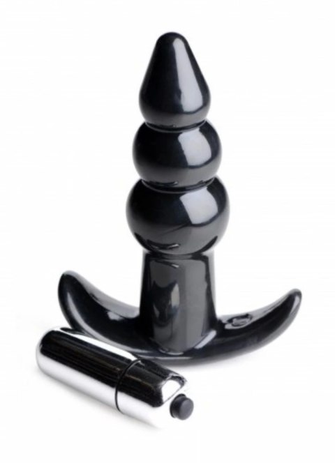 Bubbly Plug Black - Wibrujący model anatomiczny z pierścieniową strukturą Bubbly Plug Black - Wibrujący model anatomiczny z pierścieniową strukturą