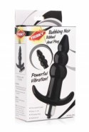 Bubbly Plug Black - Wibrujący model anatomiczny z pierścieniową strukturą
