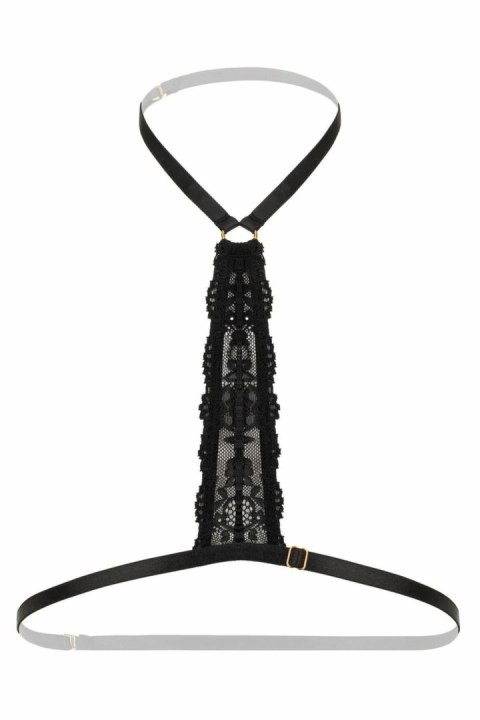 Evening Kiss Harness Bralette Strappy Black z koronką i złotymi detalami Evening Kiss Harness Bralette Strappy Black z koronką i złotymi detalami