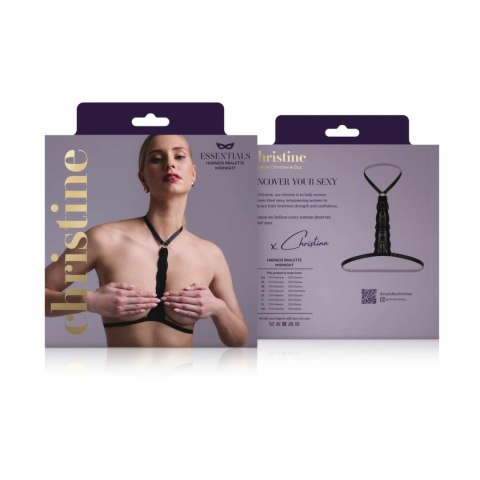 Evening Kiss Harness Bralette Strappy Black z koronką i złotymi detalami Evening Kiss Harness Bralette Strappy Black z koronką i złotymi detalami