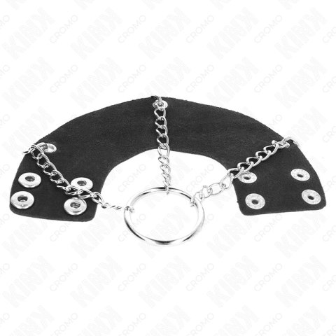 KINK Metalowy pierścień anatomiczny 4 cm z łańcuszkiem i skorzanym paskiem KINK Metalowy pierścień anatomiczny 4 cm z łańcuszkiem i skorzanym paskiem