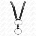 KINK Podwojny Pierścień Metalowy z Paskiem Skorzanym 112 cm 3,8/5 cm