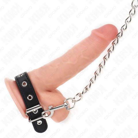 KINK Skorzany Pierścień Regulowany z Metalowym Łańcuszkiem 21,5 x 2 cm, 60 cm KINK Skorzany Pierścień Regulowany z Metalowym Łańcuszkiem 21,5 x 2 cm, 60 cm