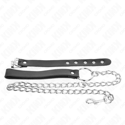 KINK Skorzany Pierścień Regulowany z Metalowym Łańcuszkiem 21,5 x 2 cm, 60 cm KINK Skorzany Pierścień Regulowany z Metalowym Łańcuszkiem 21,5 x 2 cm, 60 cm