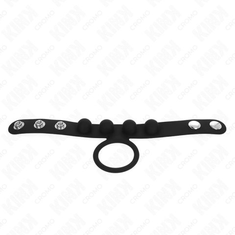 KINK Skorzany Pierścień Regulowany z Zapięciem 3,5 cm Czarny 23x2 cm KINK Skorzany Pierścień Regulowany z Zapięciem 3,5 cm Czarny 23x2 cm