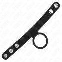 KINK Skorzany Pierścień Regulowany z Zapięciem 3,5 cm Czarny 23x2 cm