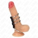 KINK Zestaw 4 metalowych pierścieni anatomicznych połączonych skorą 3,7-5 cm