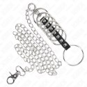 KINK Zestaw 7 metalowych pierścieni 3,8-5 cm na łańcuchu 100 cm