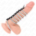 KINK Zestaw 7 metalowych pierścieni połączonych skorą 3,2-5 cm