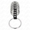 KINK Zestaw 7 metalowych pierścieni połączonych skorą 3,2-5 cm