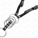Kink Zestaw 5 pierścieni metalowych z paskiem skorzanym 3,8-5 cm 112 cm