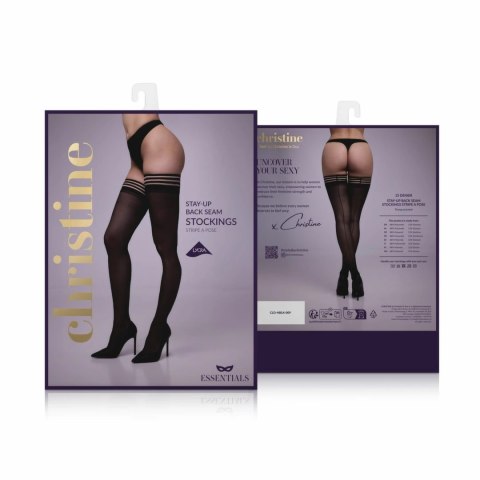 Leg Avenue Stripe a Pose pończochy samonośne czarne 15 den z koronką Leg Avenue Stripe a Pose pończochy samonośne czarne 15 den z koronką
