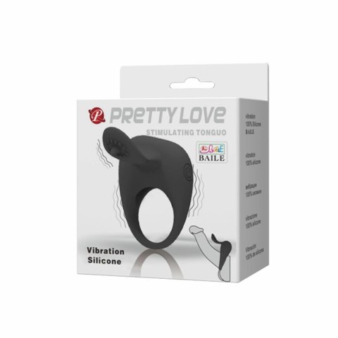 Pretty Love model Tongue - silikonowy pierścień wibrujący z wypustką Pretty Love model Tongue - silikonowy pierścień wibrujący z wypustką