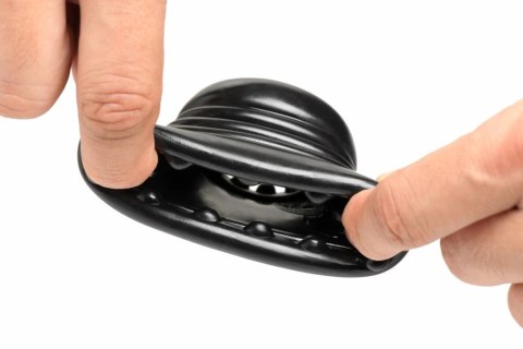 XR Brands Ball Stack anatomiczny pierścień elastyczny TPE czarny XR Brands Ball Stack anatomiczny pierścień elastyczny TPE czarny