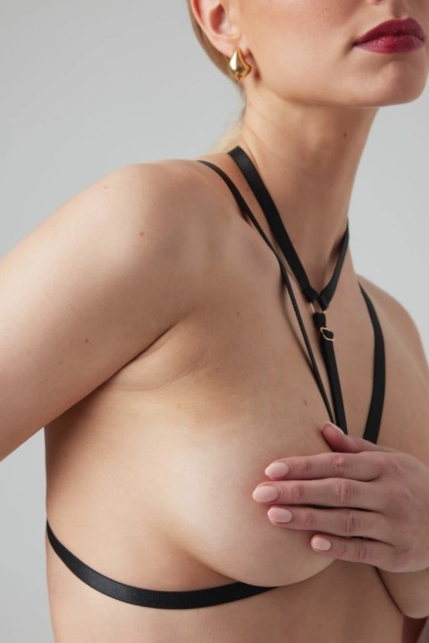 Secret Love Strappy Harness Bralette czarny - modny elastyczny model Secret Love Strappy Harness Bralette czarny - modny elastyczny model