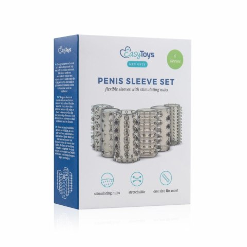 TOYJOY Zestaw 6 elastycznych nakładek teksturowanych, przezroczysty TOYJOY Zestaw 6 elastycznych nakładek teksturowanych, przezroczysty