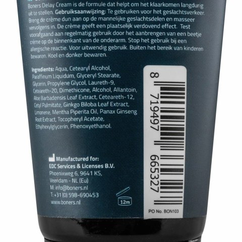 Boners Delay Cream 50 ml - krem wydłużający czas aktywności Boners Delay Cream 50 ml - krem wydłużający czas aktywności