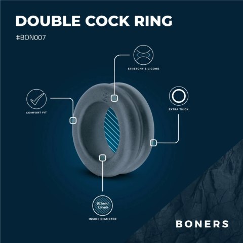 Boners Double Design - elastyczny pierścień intymny, gruby profil Boners Double Design - elastyczny pierścień intymny, gruby profil