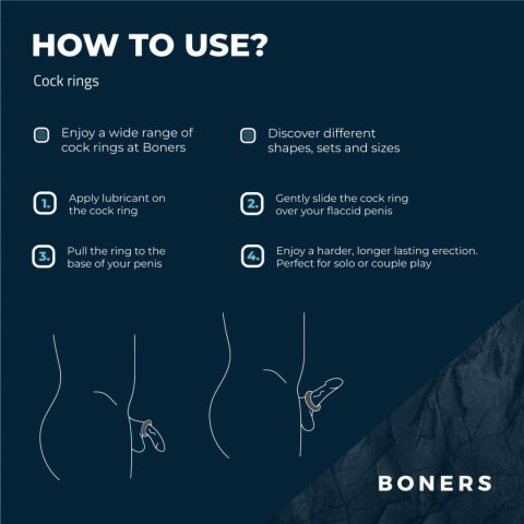 Boners Double Design - elastyczny pierścień intymny, gruby profil Boners Double Design - elastyczny pierścień intymny, gruby profil