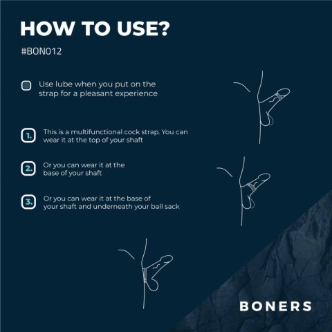 Boners Pasek Regulowany Silikonowy na Intymne Partie L Boners Pasek Regulowany Silikonowy na Intymne Partie L
