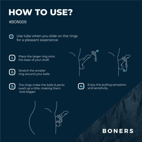 Boners Pierścień anatomiczny z separatorem - silikonowy, szary Boners Pierścień anatomiczny z separatorem - silikonowy, szary