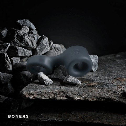 Boners Pierścień anatomiczny z separatorem - silikonowy, szary Boners Pierścień anatomiczny z separatorem - silikonowy, szary