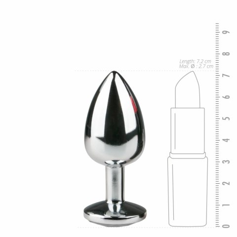 Diogol Metalowy Plug Anatomiczny Silver/Clear S z Kryształem Diogol Metalowy Plug Anatomiczny Silver/Clear S z Kryształem