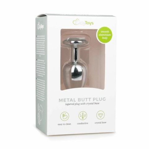 Diogol Metalowy Plug Anatomiczny Silver/Clear S z Kryształem Diogol Metalowy Plug Anatomiczny Silver/Clear S z Kryształem