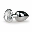 Diogol Plug Aluminiowy z Kryształem Serce Srebrny Rozmiar S