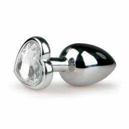 Diogol Plug Aluminiowy z Kryształem Serce Srebrny Rozmiar S