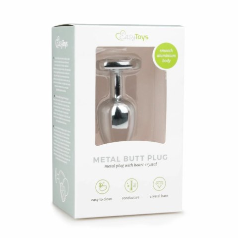Diogol Plug Aluminiowy z Kryształem Serce Srebrny Rozmiar S Diogol Plug Aluminiowy z Kryształem Serce Srebrny Rozmiar S