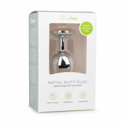 Dream Toys Metalowy korek anatomiczny Silver/Clear M z kryształem Dream Toys Metalowy korek anatomiczny Silver/Clear M z kryształem