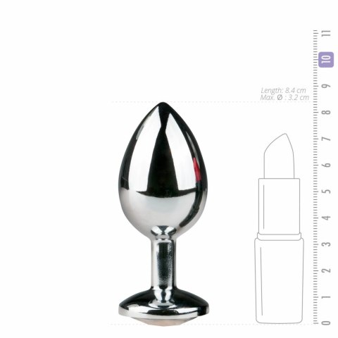 Dream Toys Metalowy korek anatomiczny Silver/Clear M z kryształem Dream Toys Metalowy korek anatomiczny Silver/Clear M z kryształem