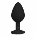 EasyToys Diamond Plug Medium Czarny z Kryształem, Silikonowy
