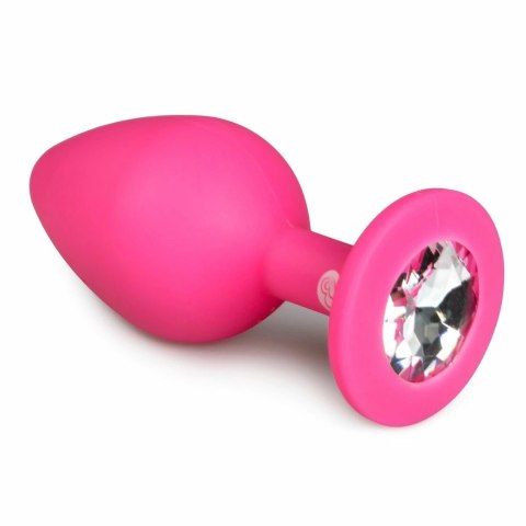 EasyToys Diamond Plug Medium Rożowy silikonowy z kryształkiem EasyToys Diamond Plug Medium Rożowy silikonowy z kryształkiem
