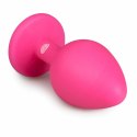 EasyToys Diamond Plug Medium Rożowy silikonowy z kryształkiem