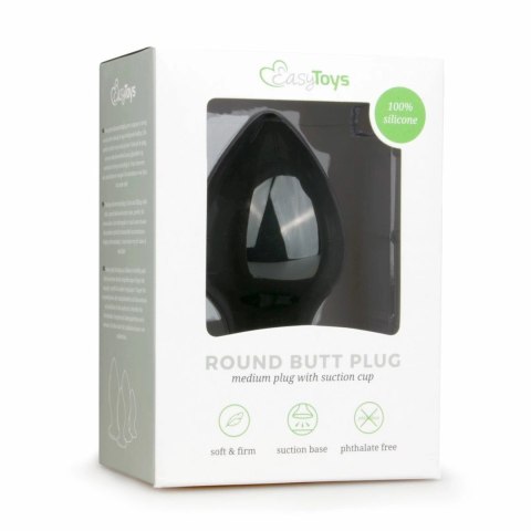 EasyToys Korek anatomiczny z przyssawką model XL czarny silikon EasyToys Korek anatomiczny z przyssawką model XL czarny silikon