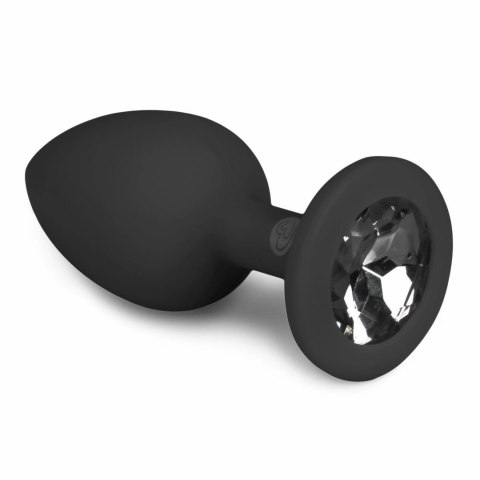 EasyToys Plug anatomiczny silikonowy Small Czarny z kryształem