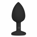 EasyToys Plug anatomiczny silikonowy Small Czarny z kryształem