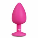 EasyToys Plug silikonowy Large z ozdobnym kryształem rożowy