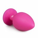 EasyToys Plug silikonowy Large z ozdobnym kryształem rożowy