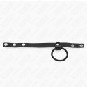 KINK Silikonowy pierścień 3,8 cm + skorzany dzielnik 22 cm, czarny