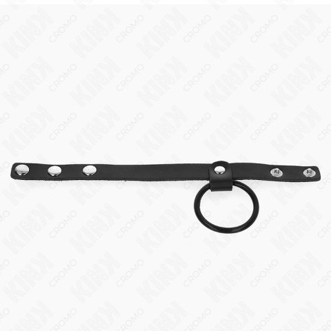 KINK Silikonowy pierścień 3,8 cm + skorzany dzielnik 22 cm, czarny KINK Silikonowy pierścień 3,8 cm + skorzany dzielnik 22 cm, czarny